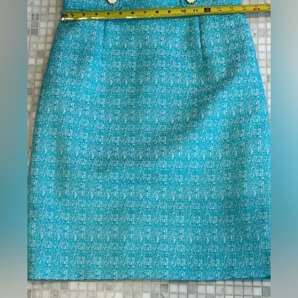 Tahari by Arthur S Levine Turquoise Blue Sheath Dress - Picture 7 of 13